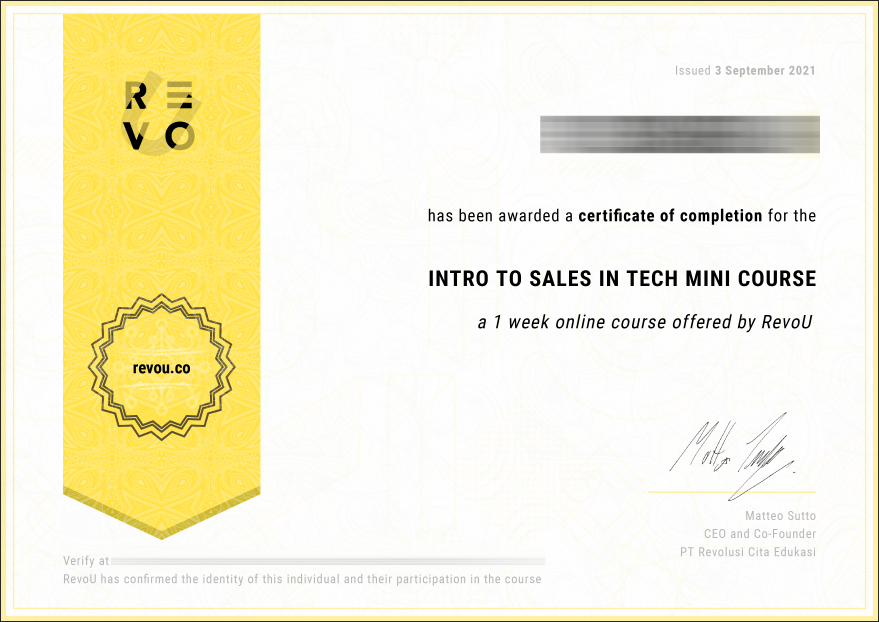 Jawaban Business Development Sales in Tech RevoU No 11 s/d 20 100% LULUS